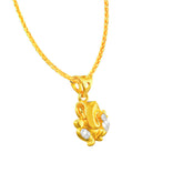 22k Two Toned Ganesh Abstract Pendant